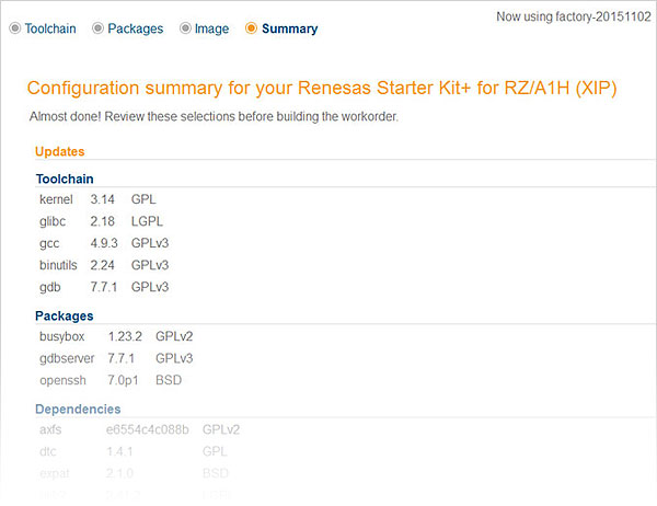 review your configuration summary
